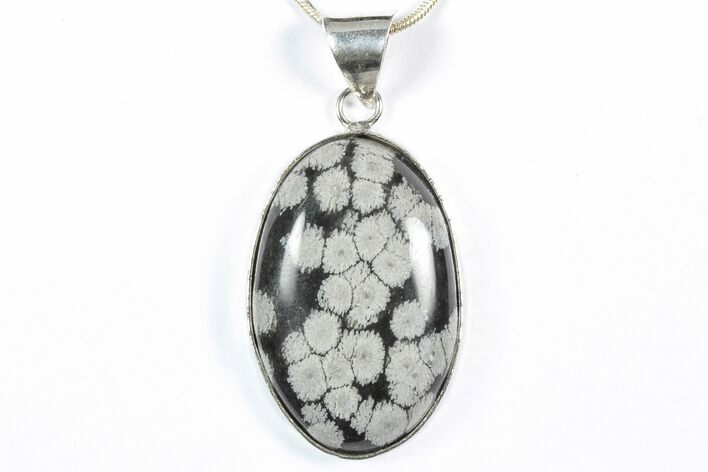 Snowflake Obsidian Pendant (Necklace) - Includes Chain #346429